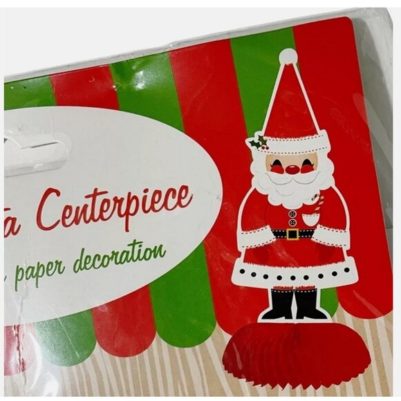 🎅🏼 Vintage-Style Jolly Santa Paper Centerpiece, 3-count - Picture 6 of 12